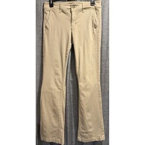 American Eagle Outfitters Tan Stretch Kick Boot AEO Twill Pants Womens 8 Pockets